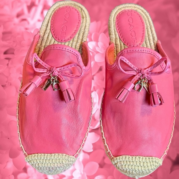 NWOT Coach 'Cassidy' Leather Slip-On Espadrille Mules in "Pink Ruby" Size 5 - Picture 15 of 15